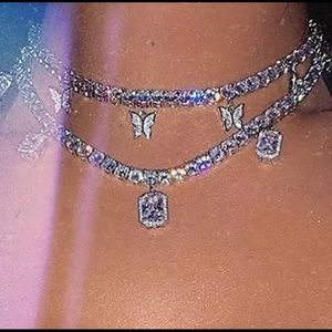 2 set piece tennis butterfly and square gem Set